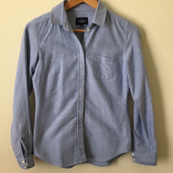 American Eagle Outfitters Tops - American Eagle Button Down Chambray Shirt XS